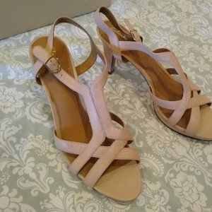 NWT Clarks Strappy Heels in Nude 12M